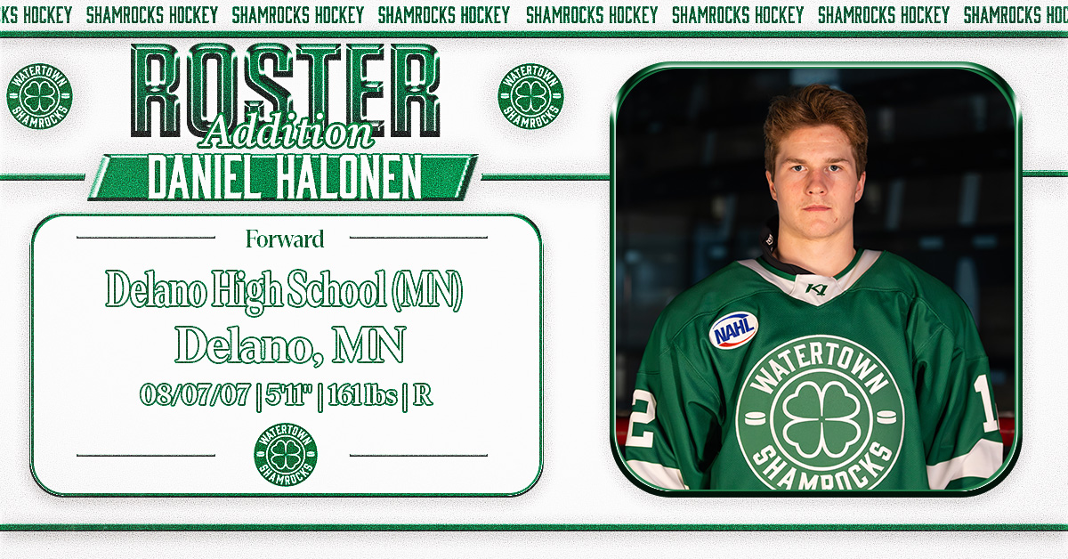 Watertown Adds Daniel Halonen, Mr. Hockey Finalist, to Active Roster ...